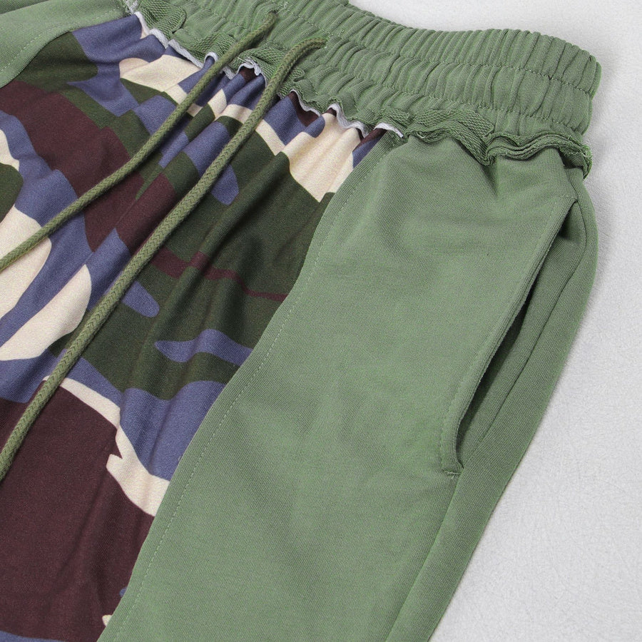 Casual non-stretch drawstring contrast color pants