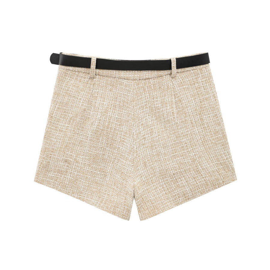 Casual non-stretch new zip-up with belt shorts