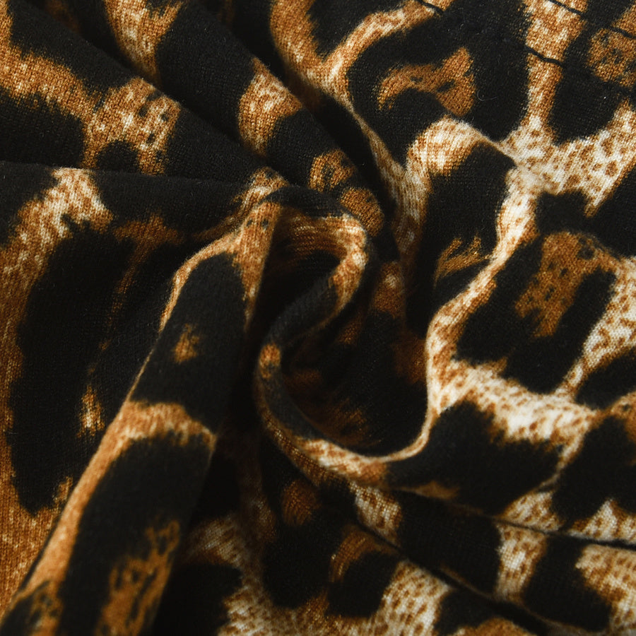 Sexy slight stretch low waist leopard print ruffled all-match hot shorts