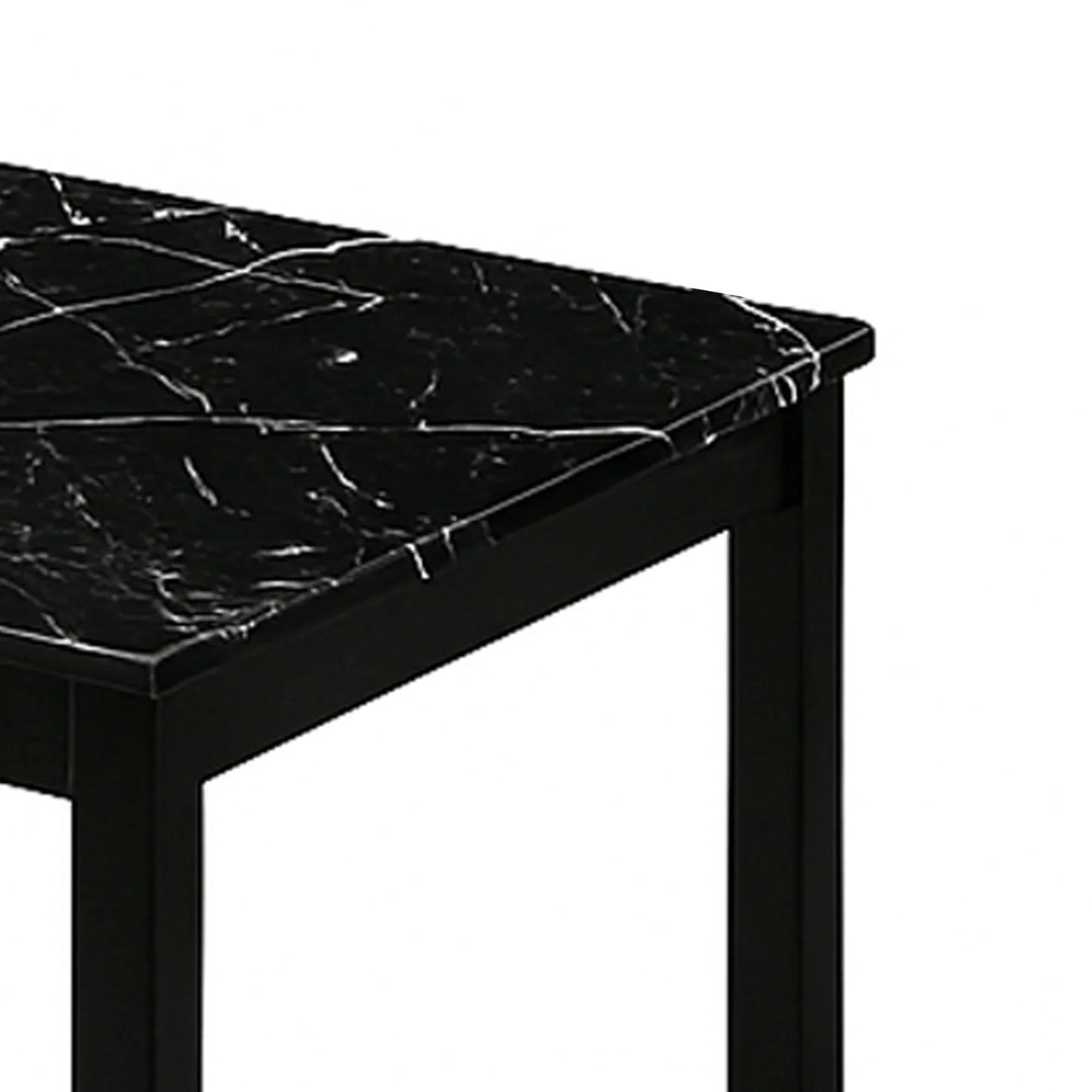 Findlay 3-Piece 47.5 in. Rectangle Faux Marble Top Coffee Table Set with Solid Wood Legs