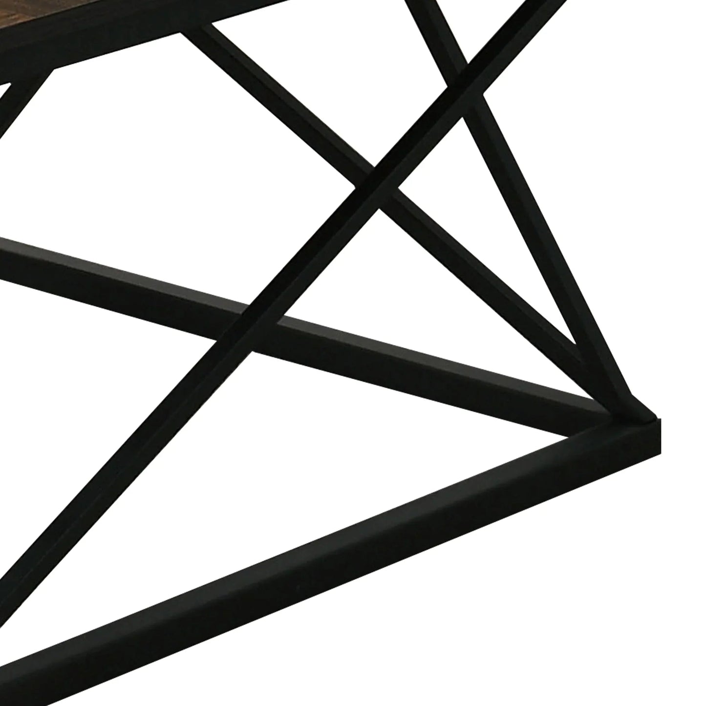 Borup Rustic 31.5" 3-Piece Coffee Table Set with Decorative Wrought Metal Side