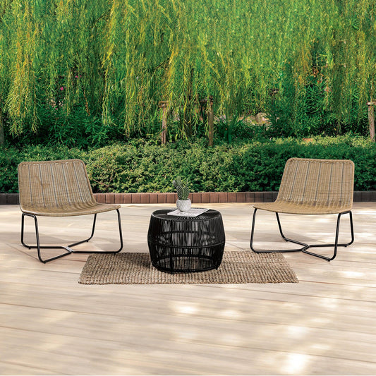 Sarabi 3-Piece Natural Wicker Outdoor Conversation Set