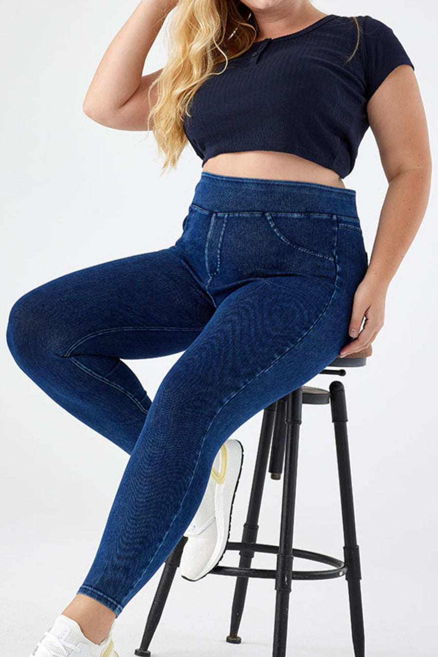 Sports high stretch tight fit high waist yoga jeans