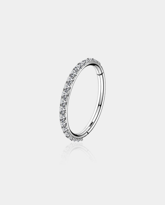 14G CZ Hinged Segment Hoop