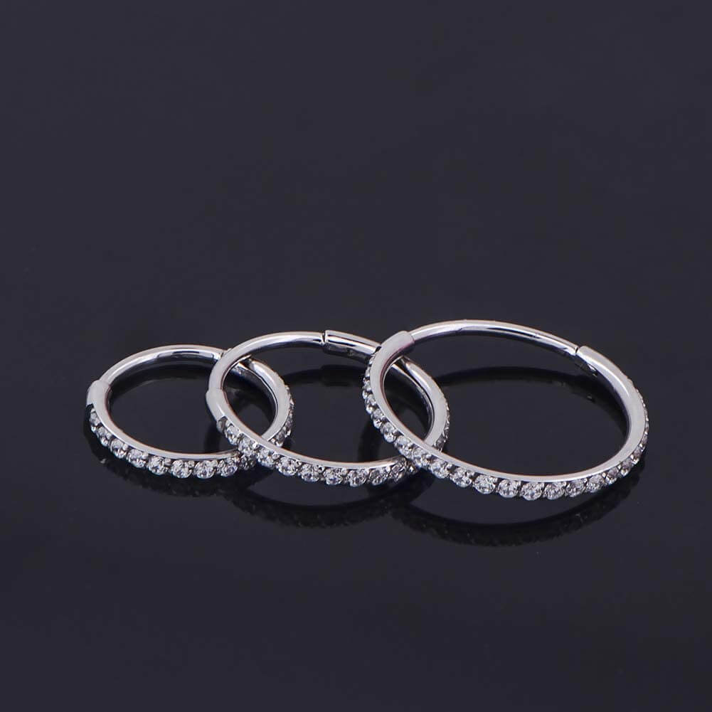20G CZ Hinged Segment Nose Ring