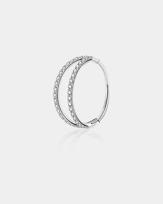 16G CZ Double Hoop Cartilage Ring