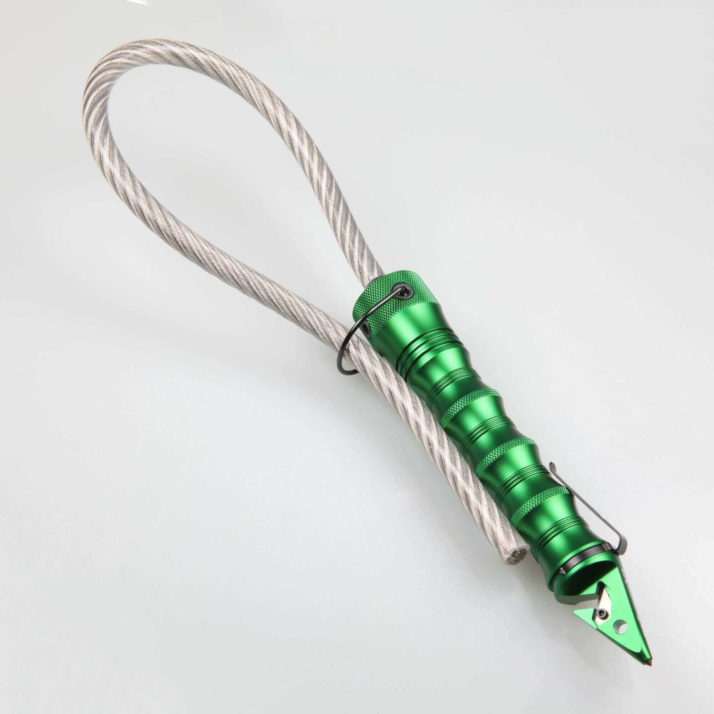Stinger Whip Car Emergency Tool with Seat Belt Cutter and Window Breaker (XL Gatekeeper Edition, Green)