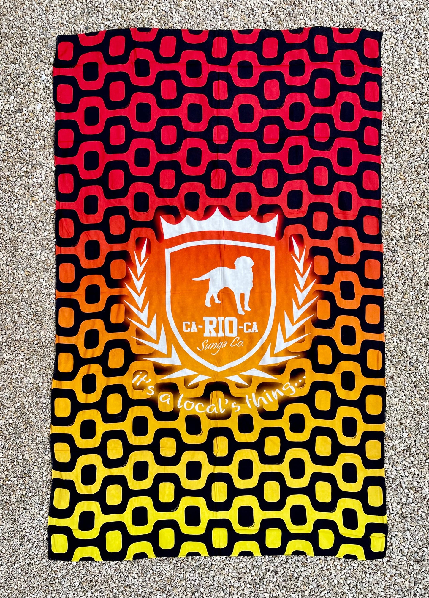 CA-RIO-CA Crest Logo Canga de Praia- Brazilian Beach Towel (Sarong / Pareo)