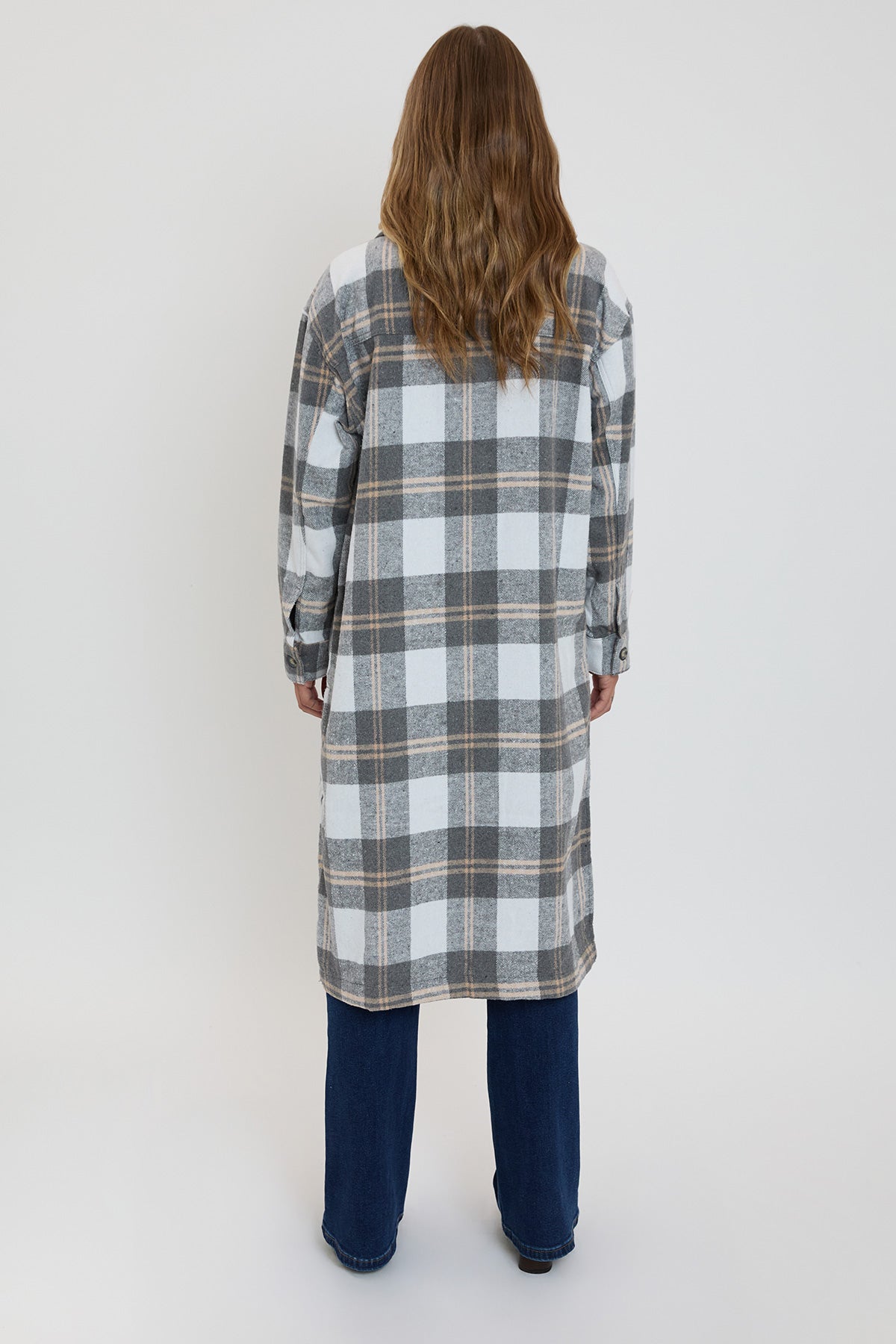 Women's Plaid Shacket Long Duster