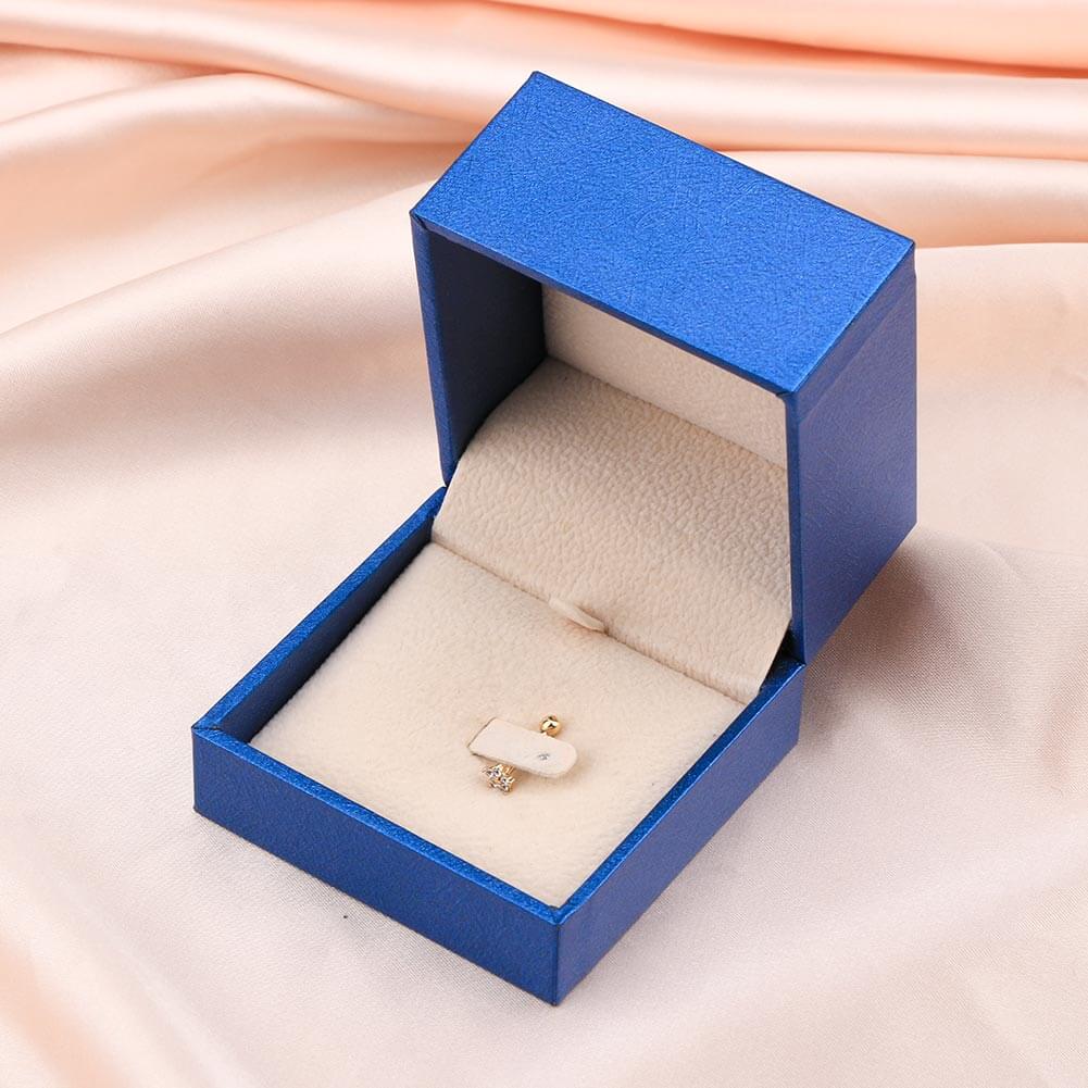 14K Gold CZ Flower Cartilage Earring
