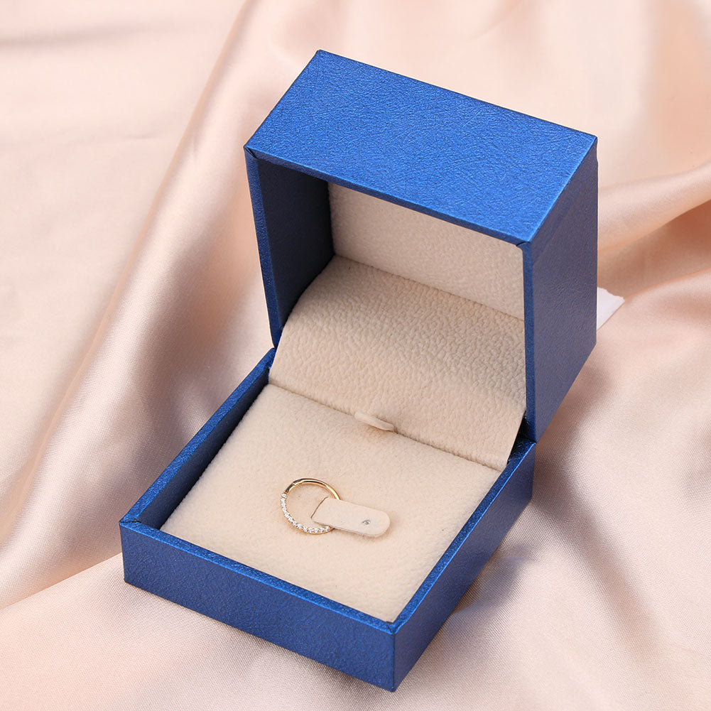 16G 14K Gold Front CZ Segment Septum Ring