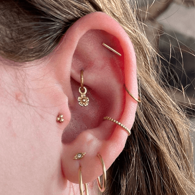 14K Gold Woven Conch Earring