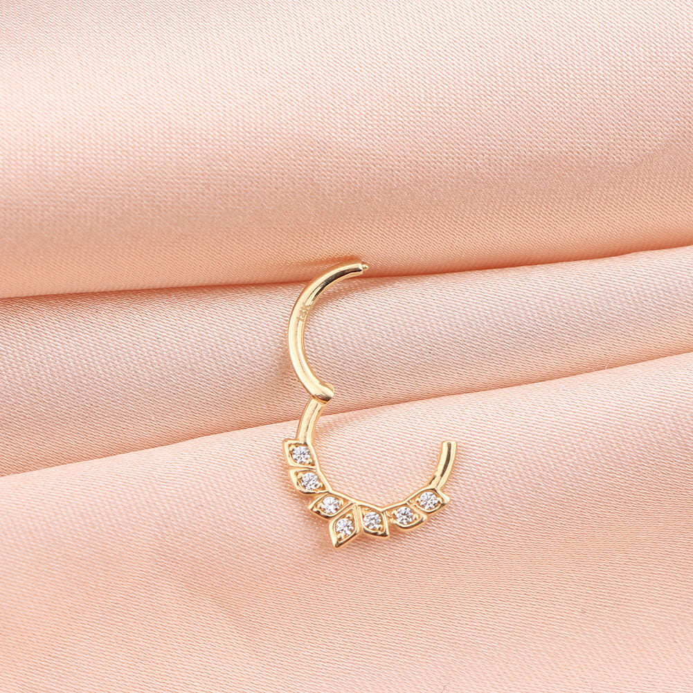 14K Gold CZ Cluster Daith Earring