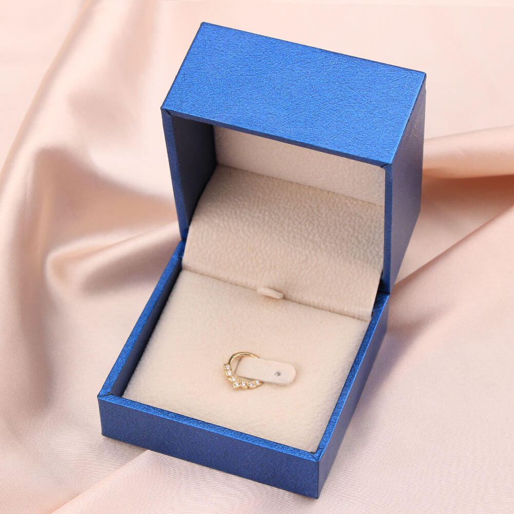 14K Gold CZ Cluster Daith Earring