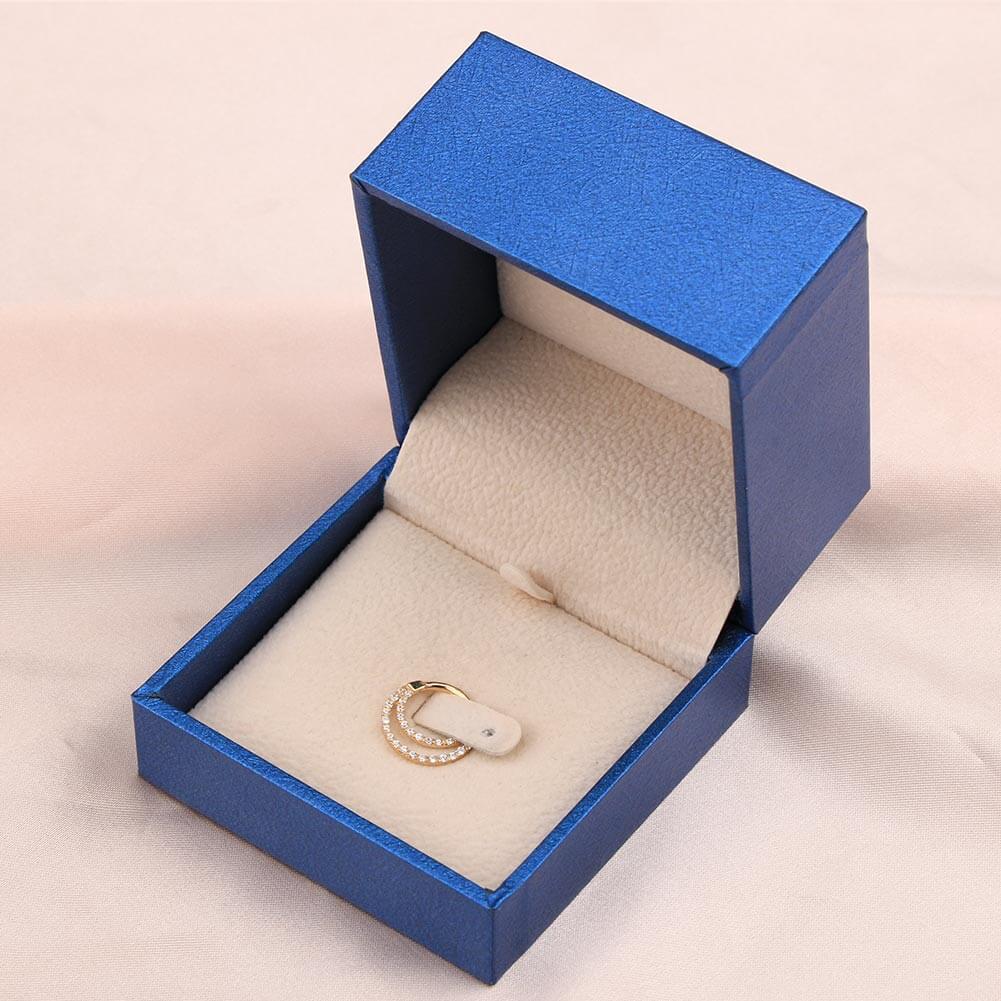 14K Gold CZ Double Hoop Segment Septum Ring