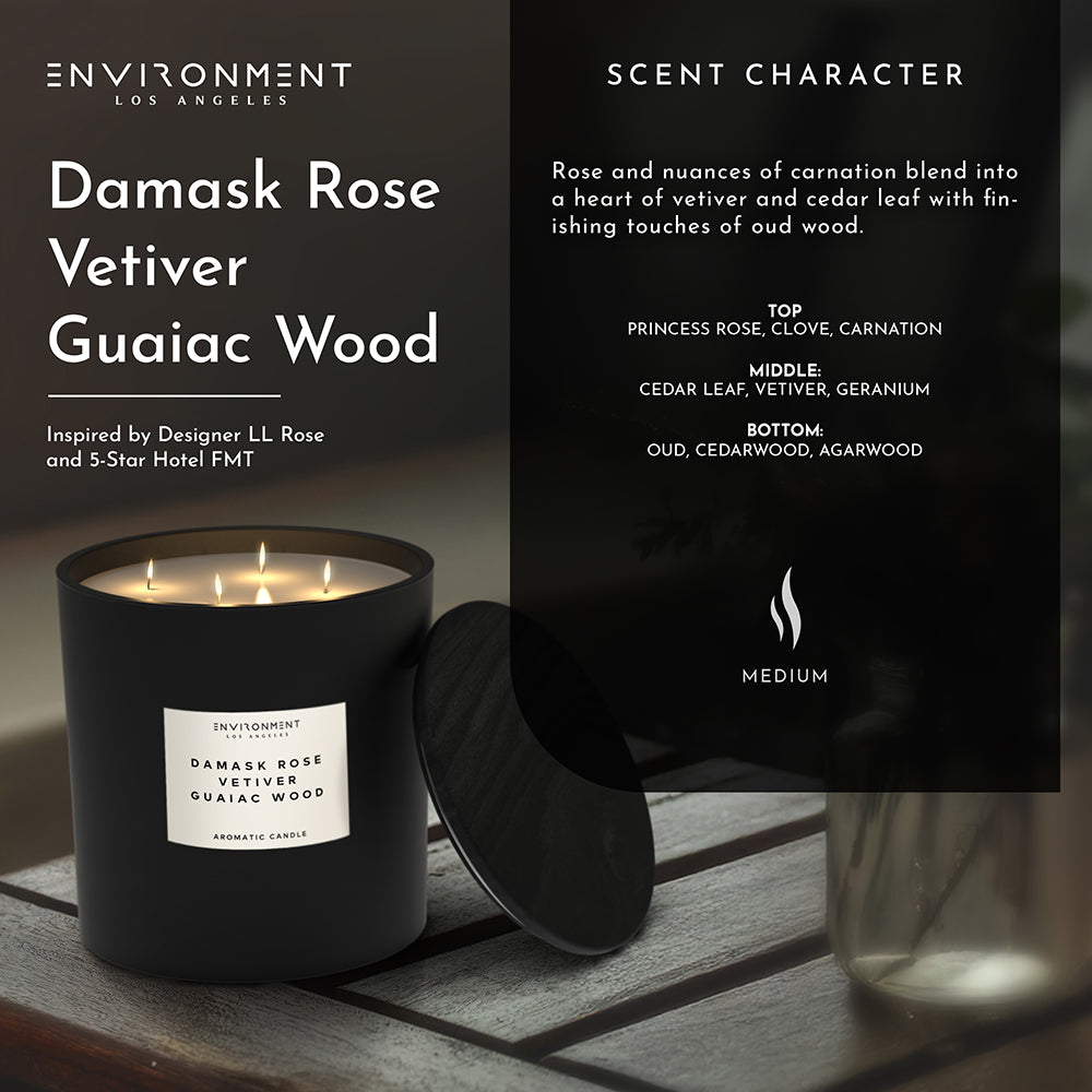 55oz Damask Rose | Vetiver | Guaiac Wood Candle (Inspired by Le Labo Rose 31® and Fairmont Hotel®)