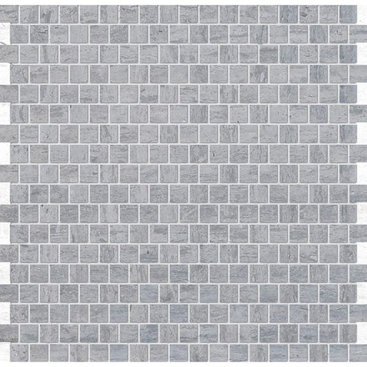 Alpha Blue Honed 12"x12" Offset 5/8"x5/8" Marble Mosaic