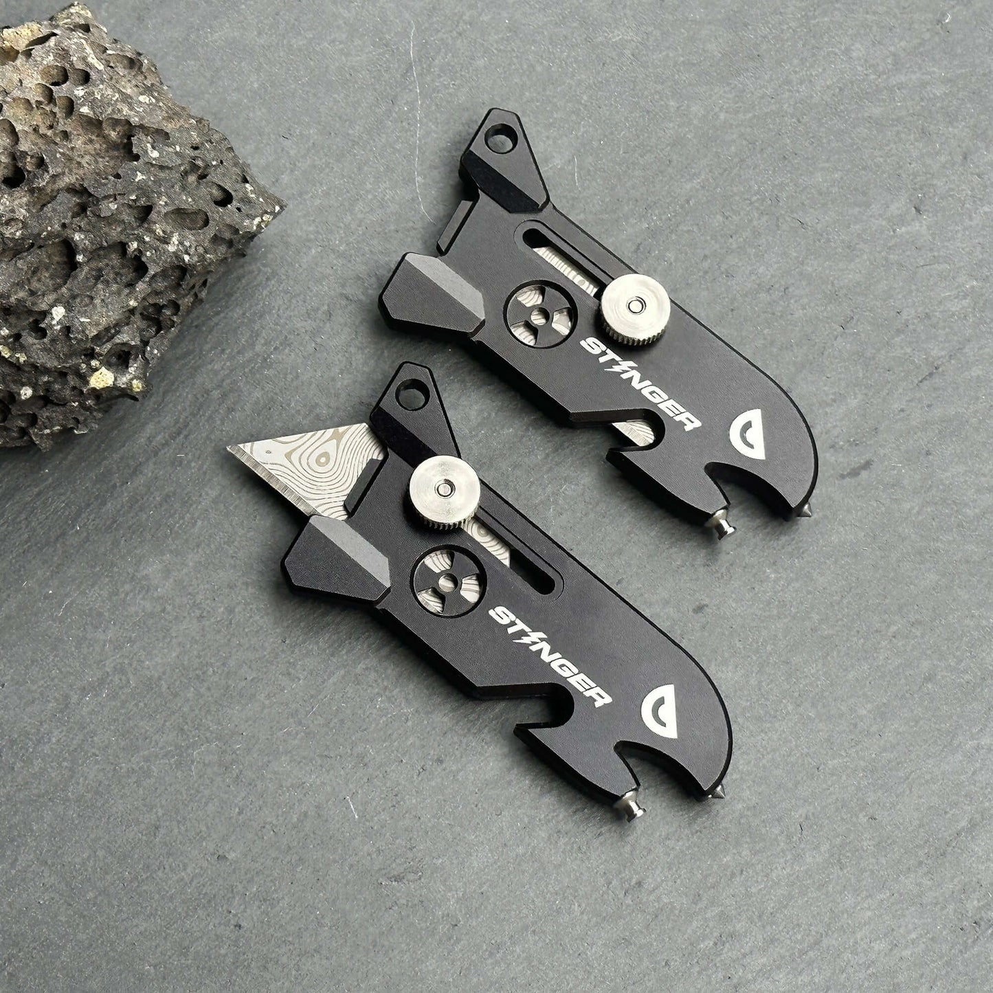 Stinger EDC Blade, Keychain Utility Knife - Matte Black