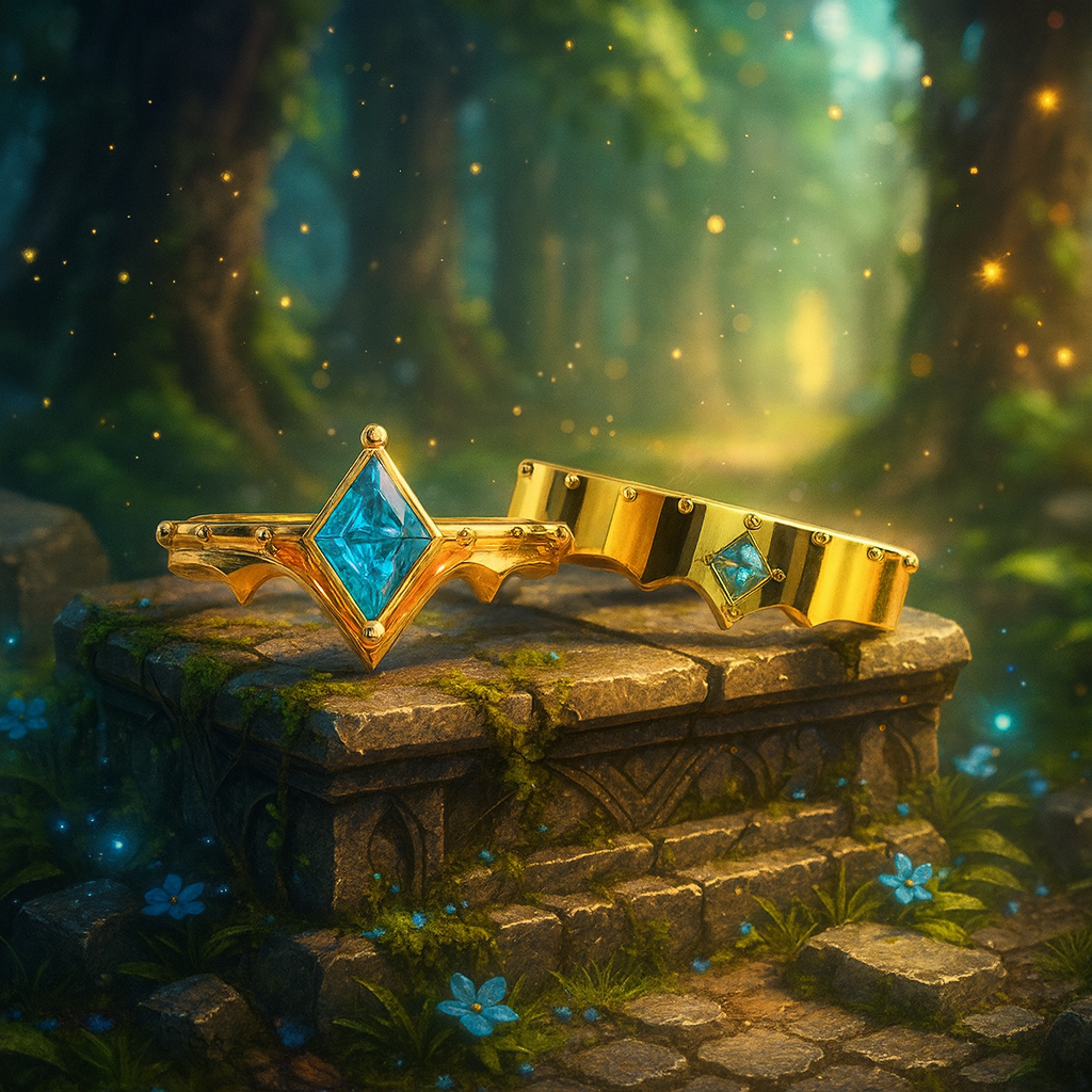 Marksman's Ring Set (Women)- 14k Yellow Gold Video Game Inspired Rings