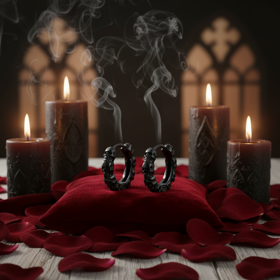Multiple Skull Gothic Unisex Hoop Earrings