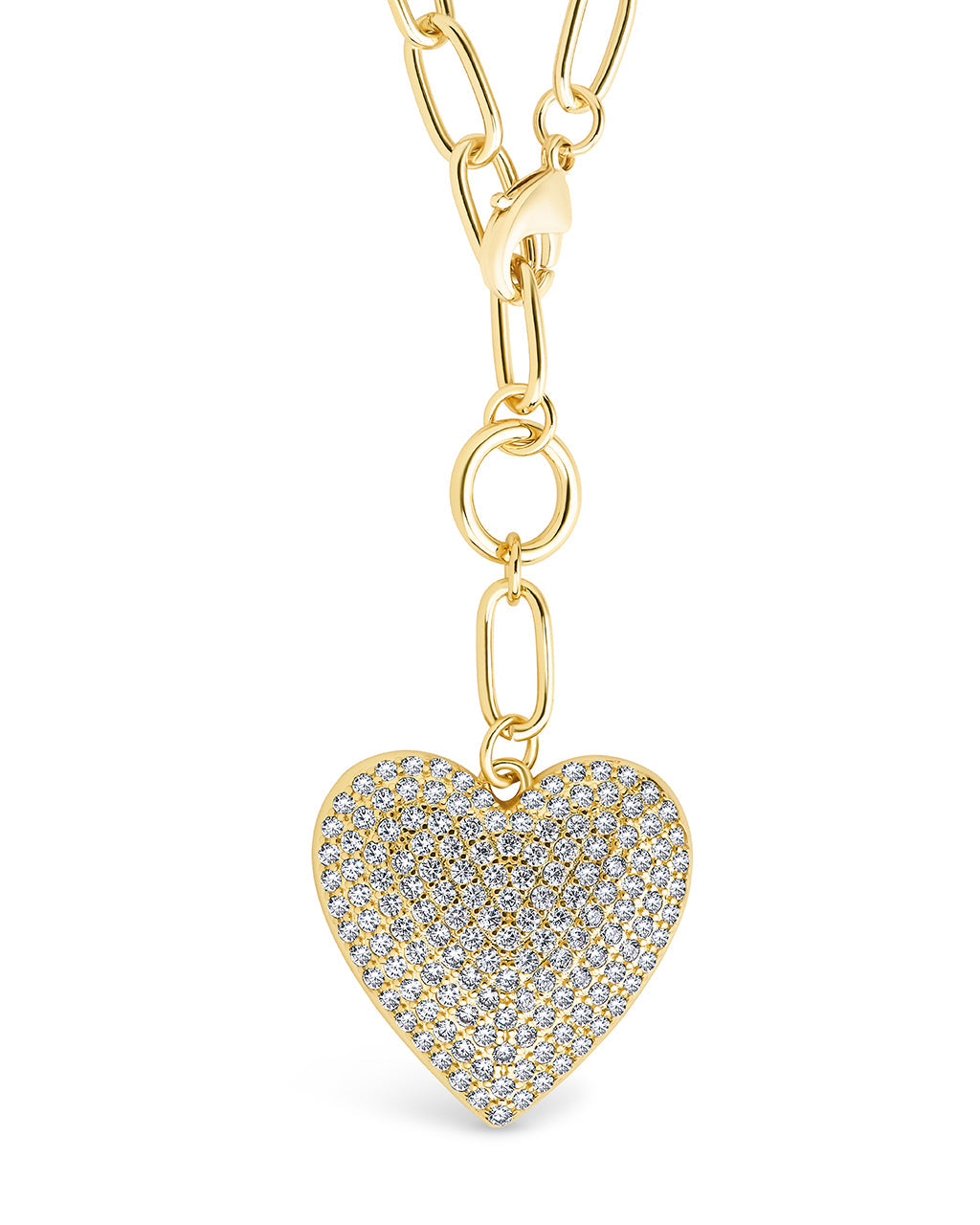 Disco Heart CZ Statement Necklace
