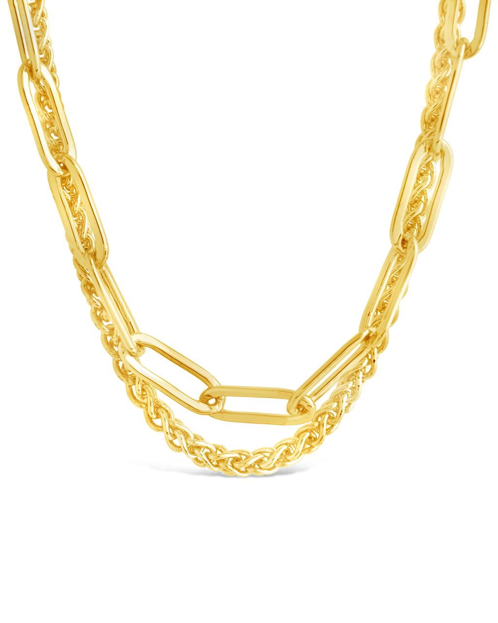 Emery Paperclip & Curb Chain Layered Necklace