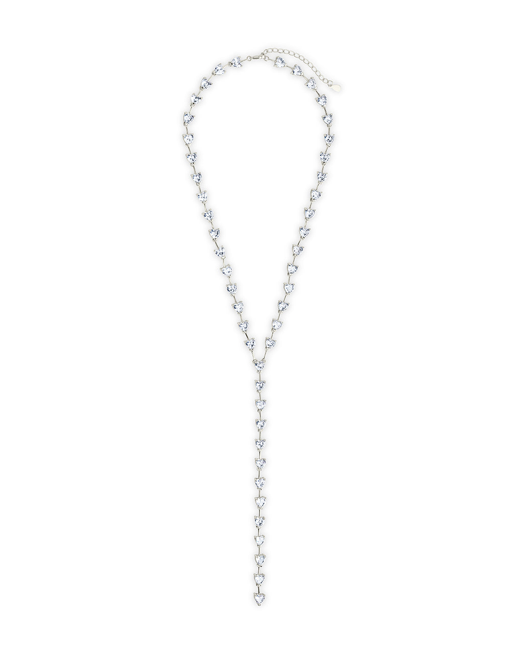 Tasha CZ Stationed Heart Lariat Necklace