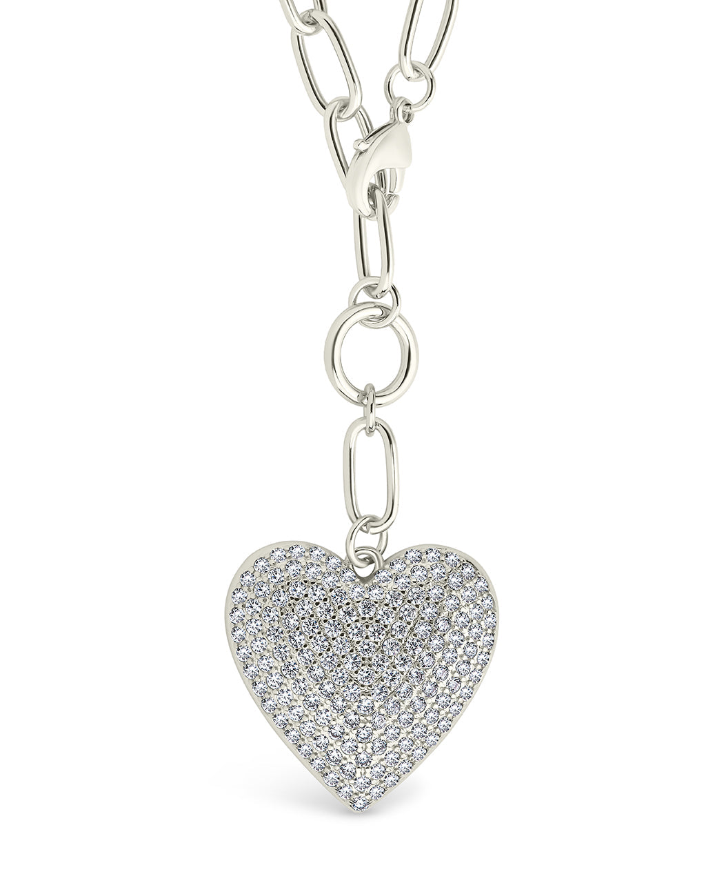 Disco Heart CZ Statement Necklace