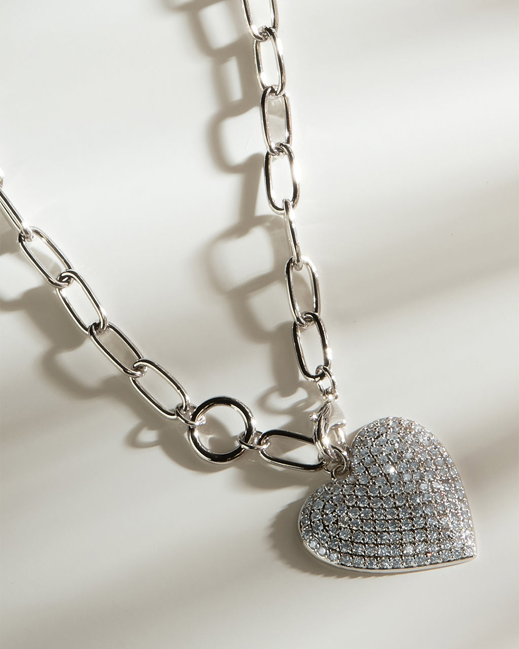 Disco Heart CZ Statement Necklace