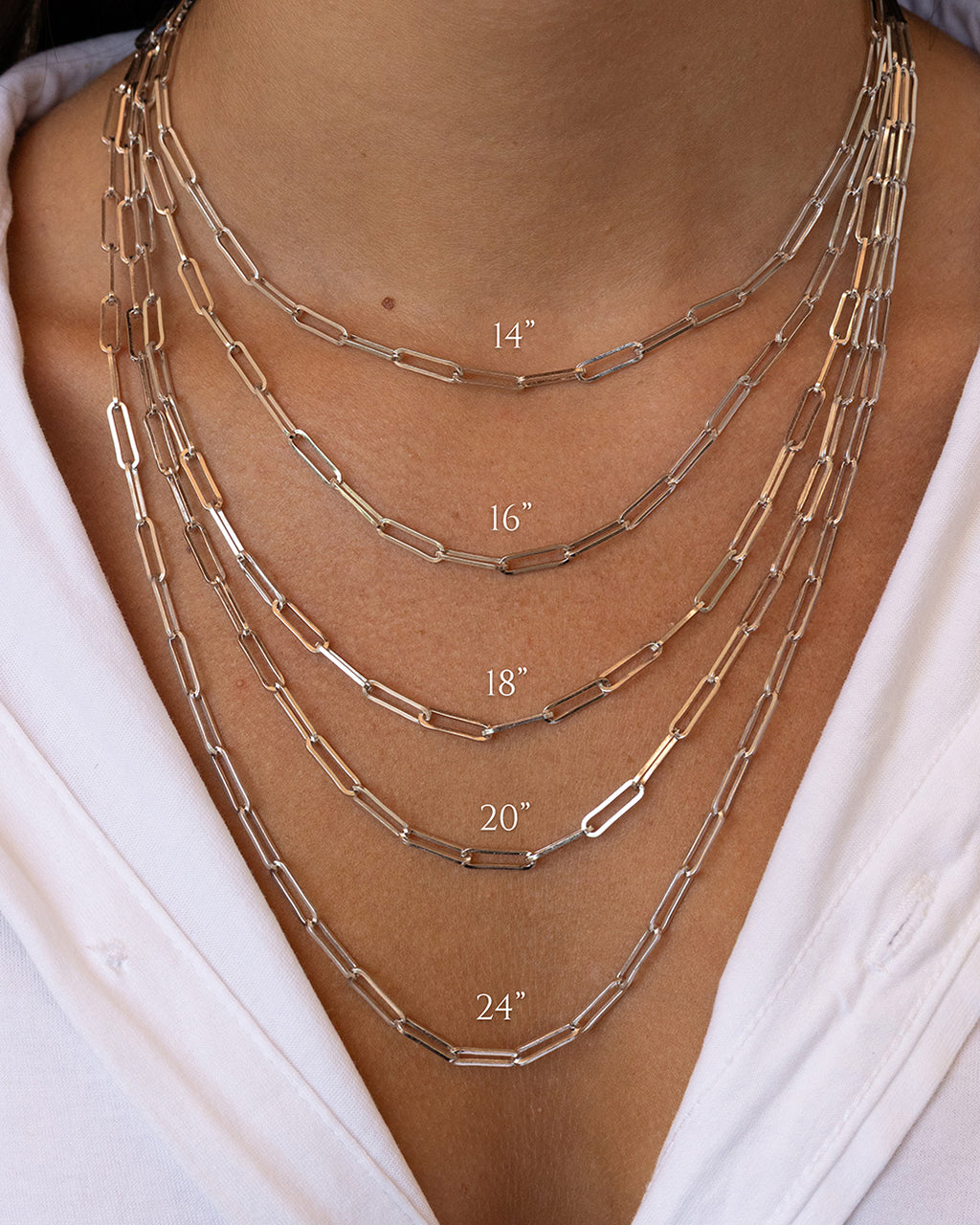 Sterling Silver Paperclip Chain Necklace