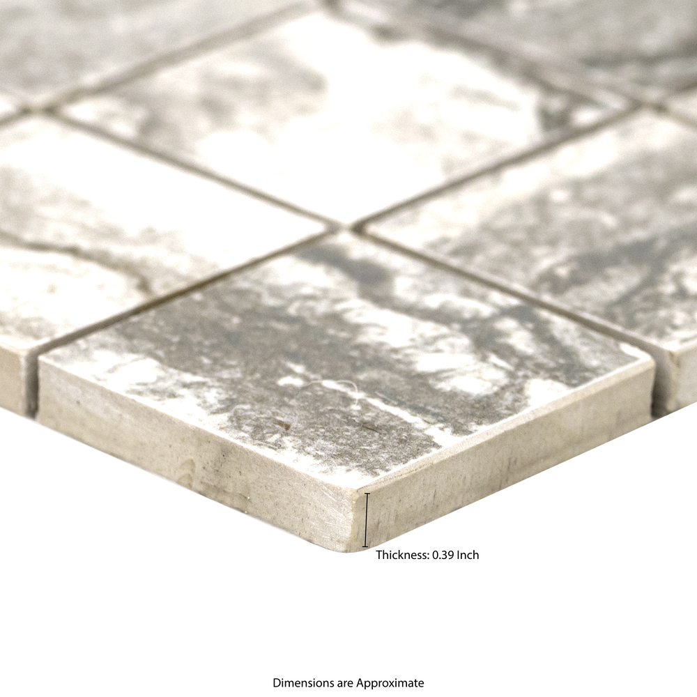 Bernini Carbone 12"x12" Matte Porcelain Mesh-Mounted Mosaic Tile - MSI Collection