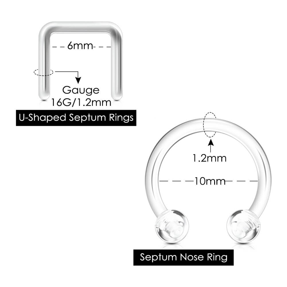 8PCS Acrylic Septum Retainers Set