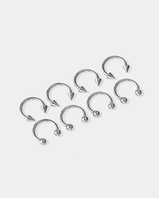 8Pcs Basic Horseshoe Septum Ring Set