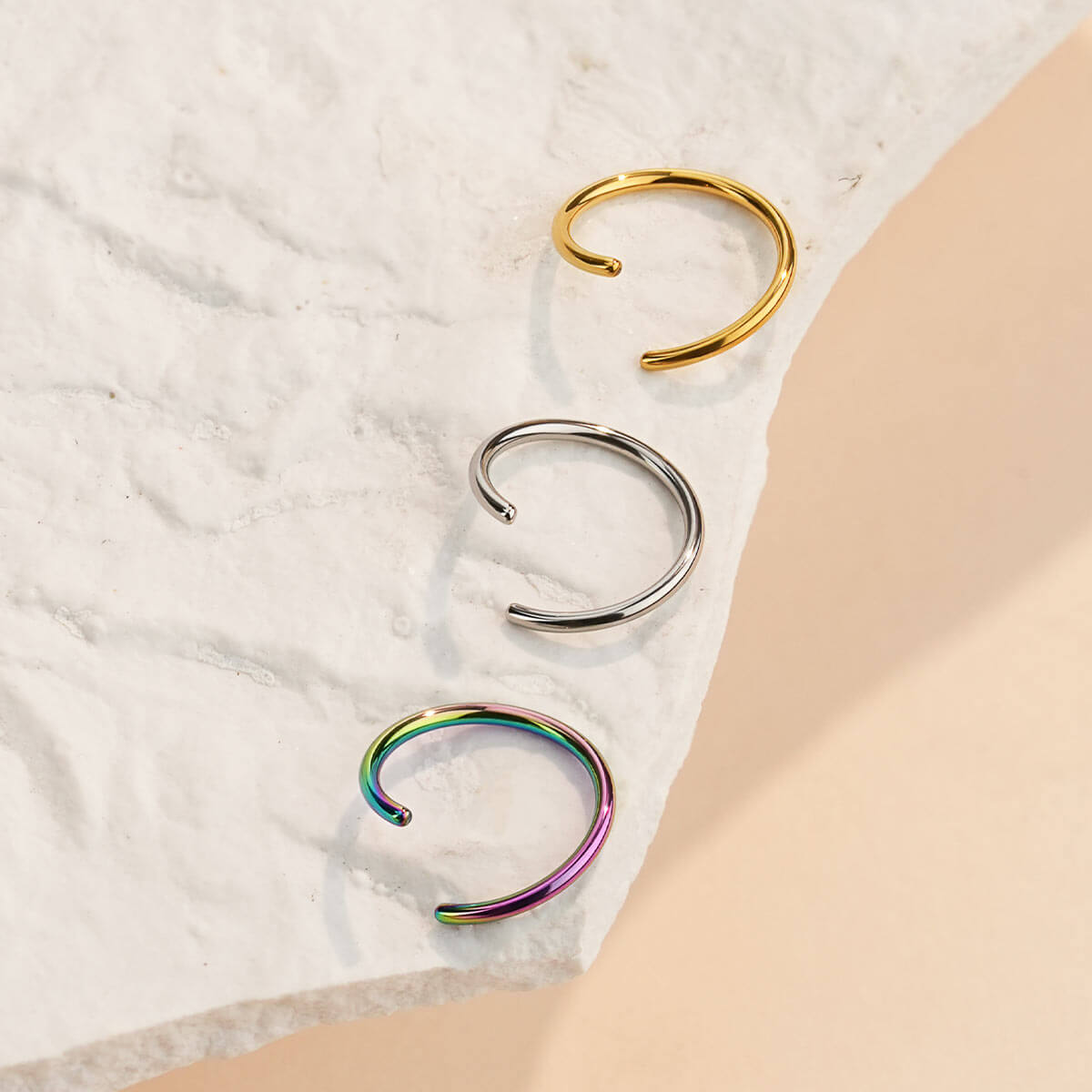 12Pcs Multicolored Seamless Nose Ring Set