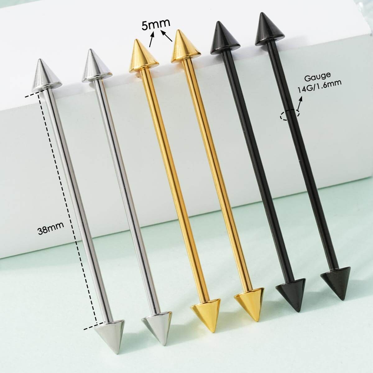 6PCS Spike Industrial Barbell Set