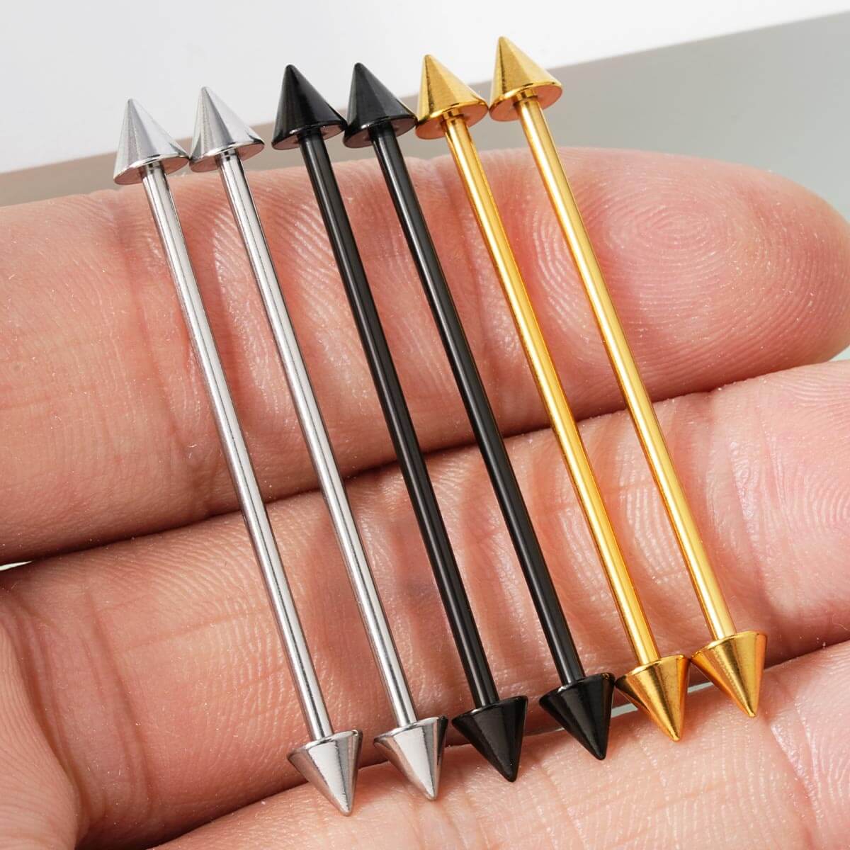 6PCS Spike Industrial Barbell Set