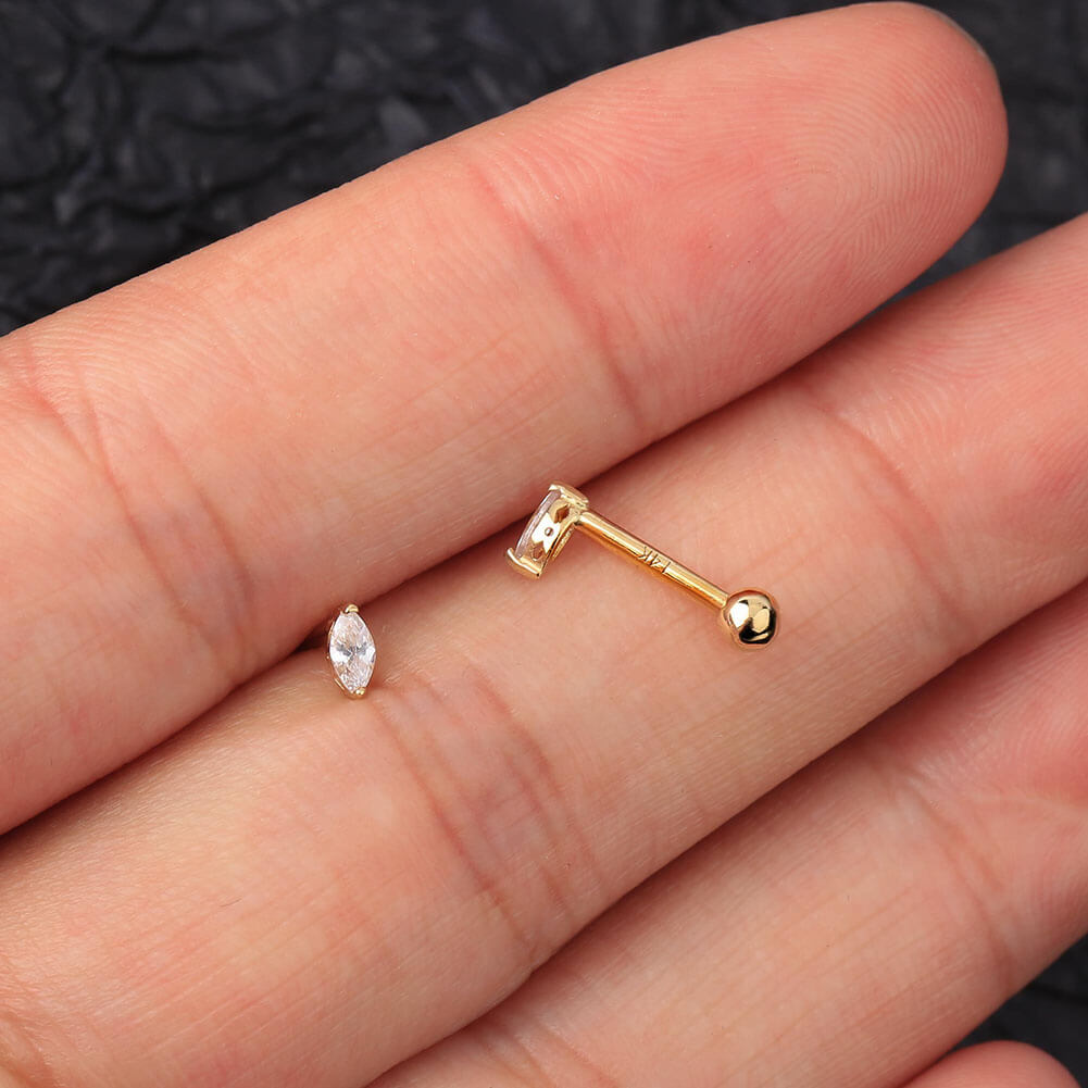 14K Gold Teardrop Tragus Cartilage Earring