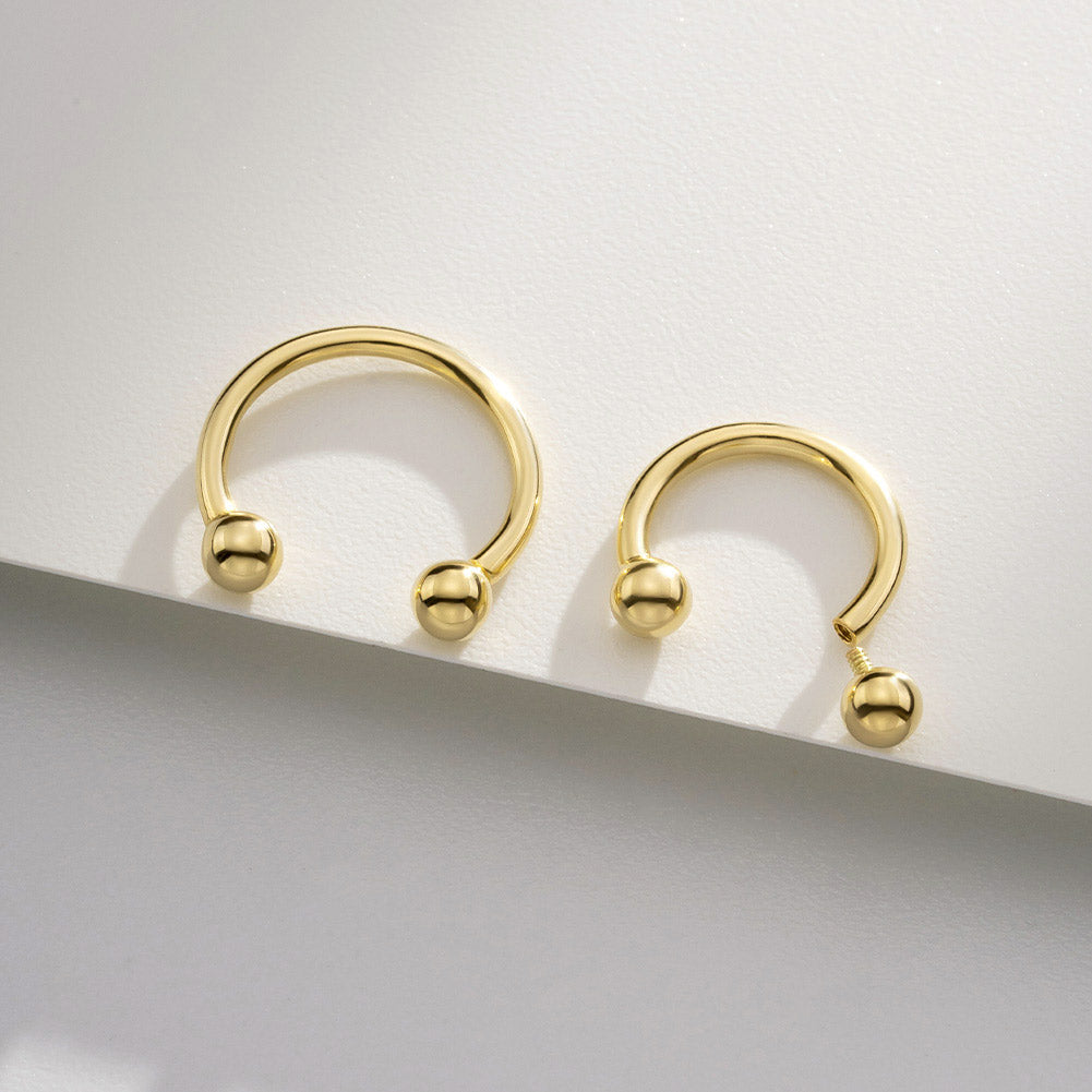 14k Gold 16G Classic Horseshoe Septum Ring