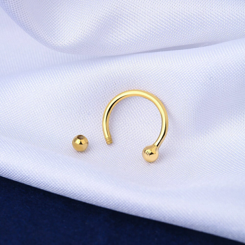 14K Gold Classic Horseshoe Septum Ring