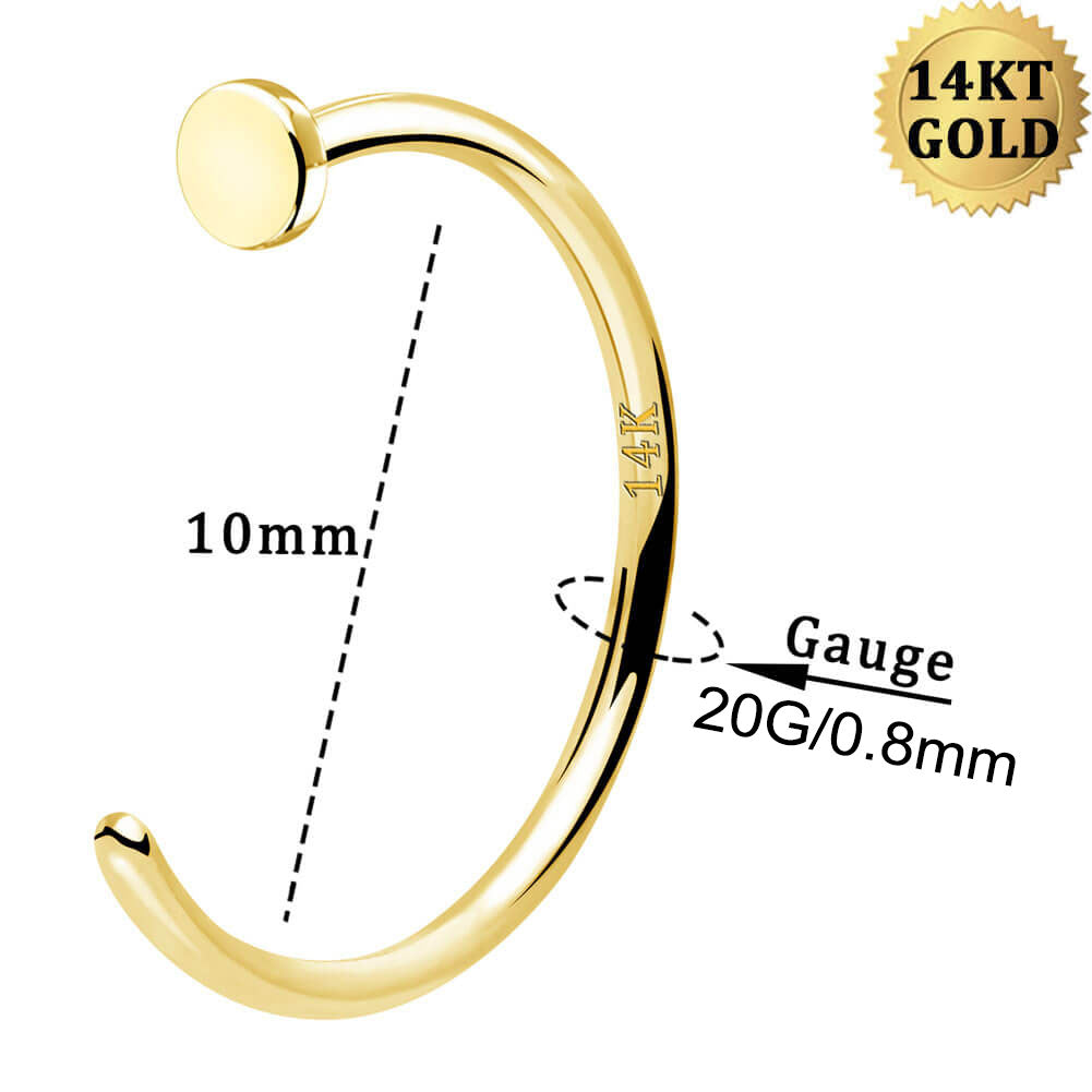 14K Gold Half Hoop Nose Ring