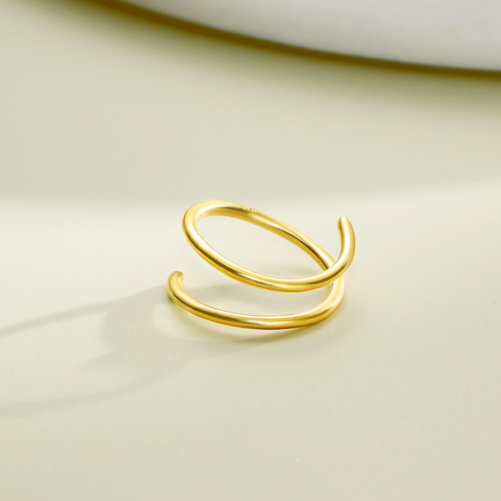 20G 14K Gold Double Segment Nose Hoop
