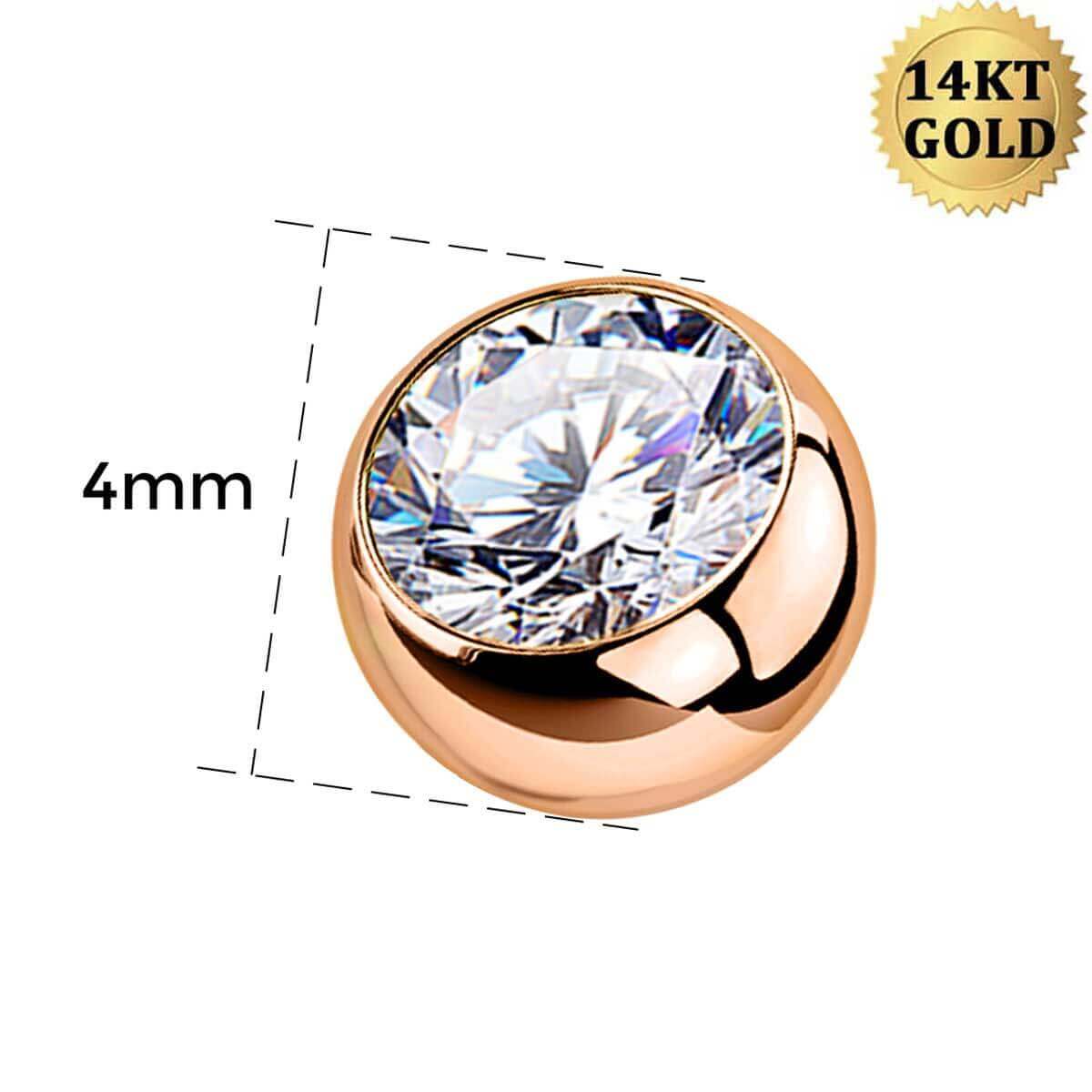 14K Rose Gold Belly Ring Replacement Ball
