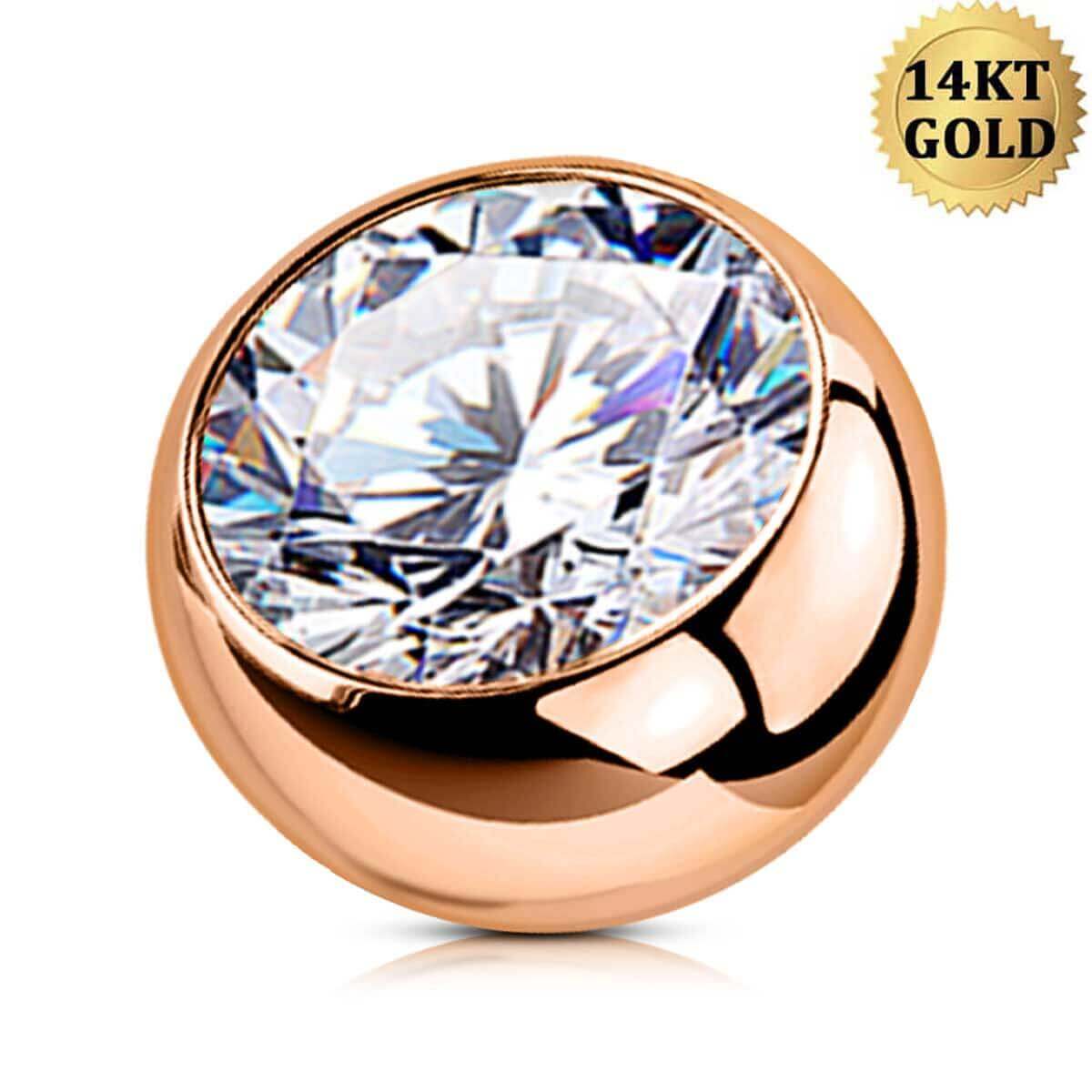 14K Rose Gold Belly Ring Replacement Ball