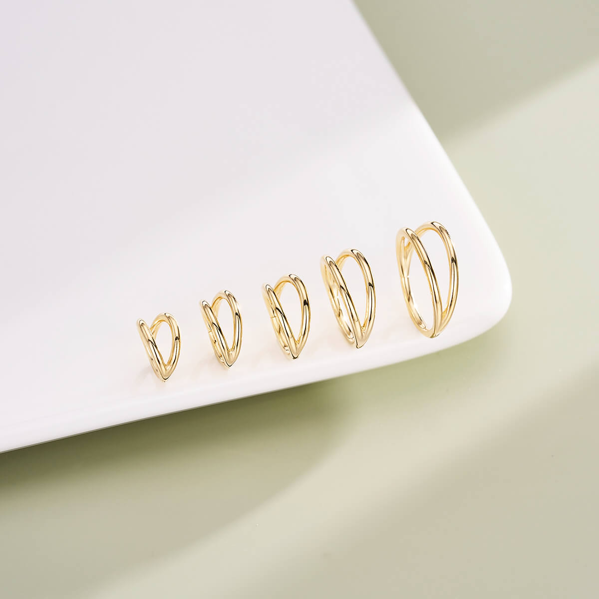 16G 14K Gold Double Layered Cartilage Hoop