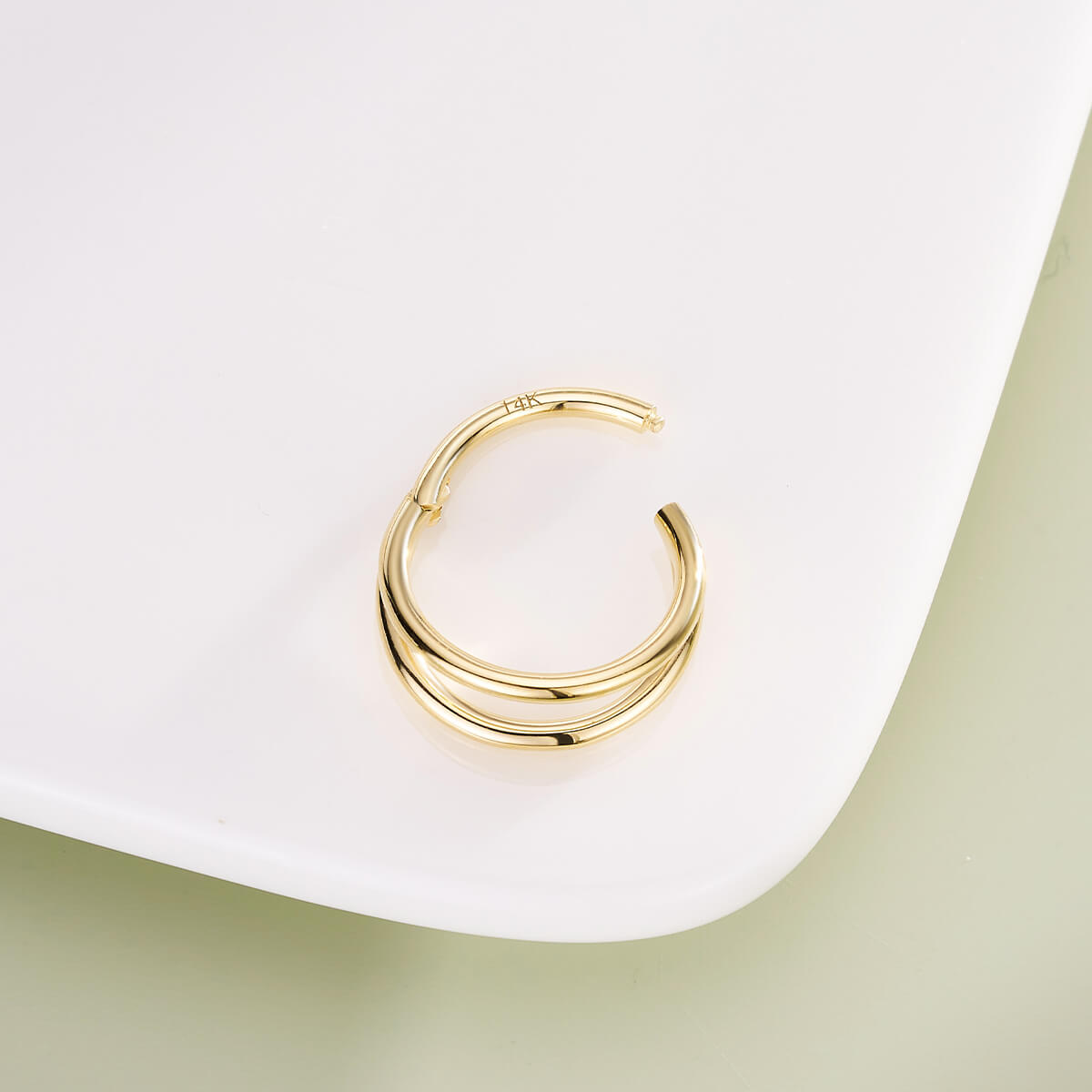 16G 14K Gold Double Layered Cartilage Hoop