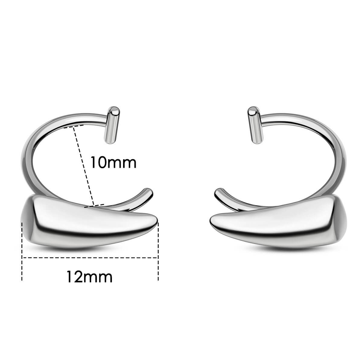 2PCS 3L Stainless Steel Fake Lip Ring