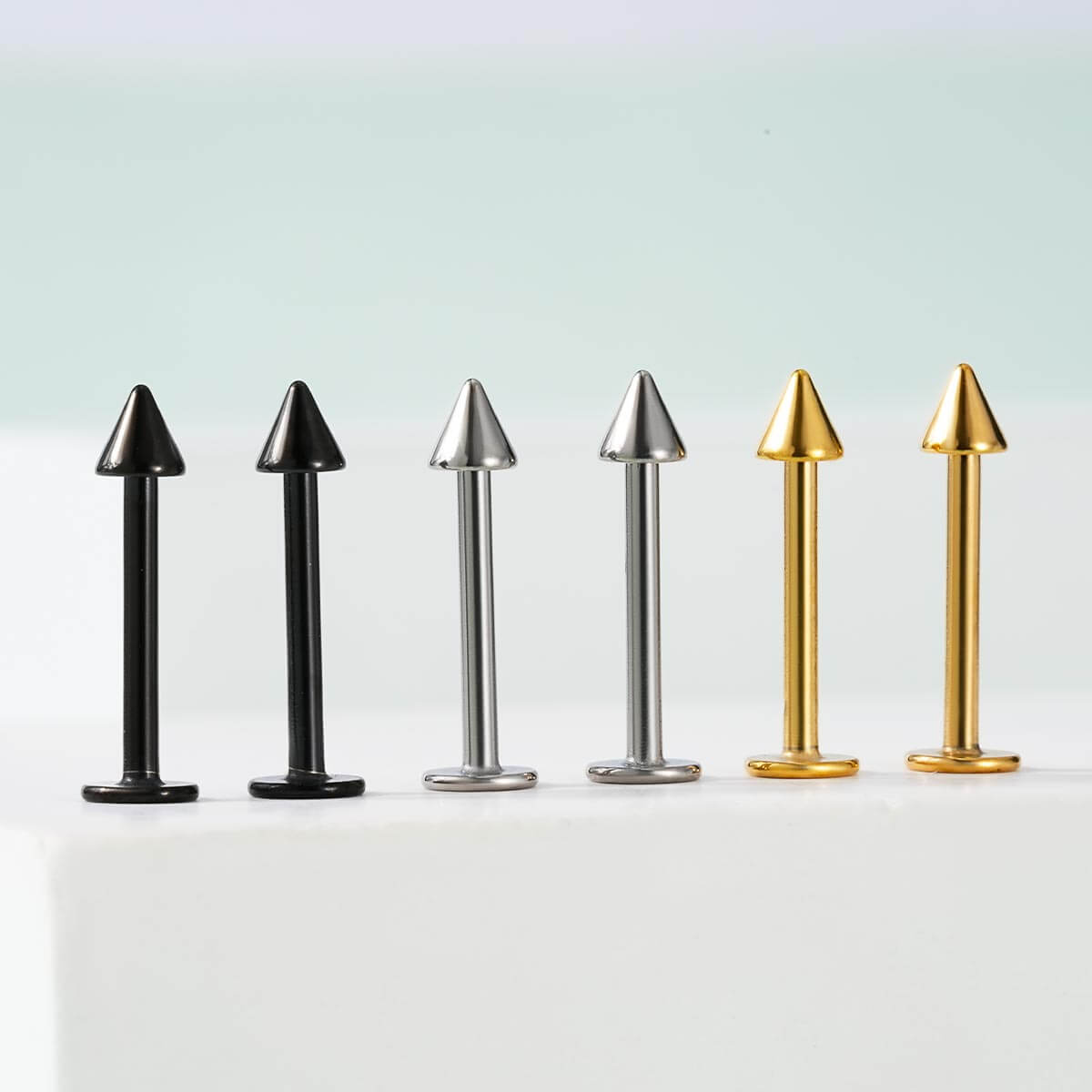 6PCS Spike Top Labret Stud Set