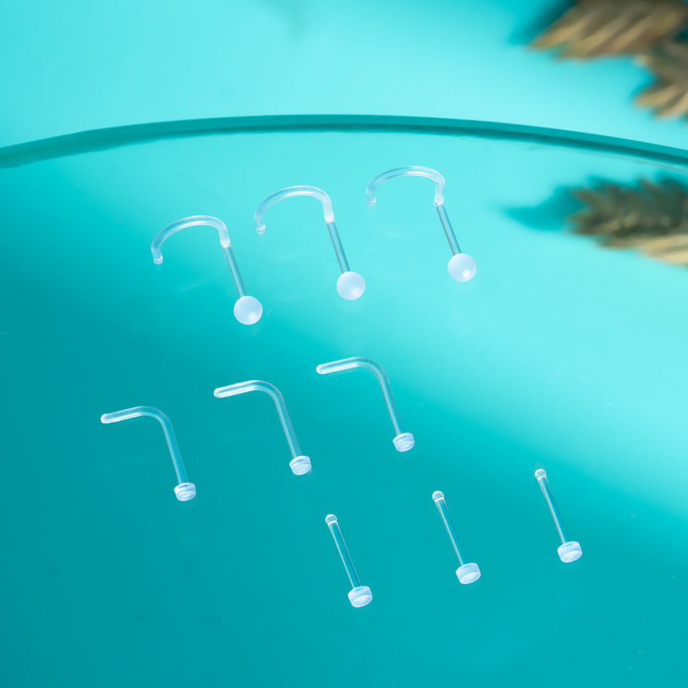9PCS Acrylic Nose Stud Retainers Set