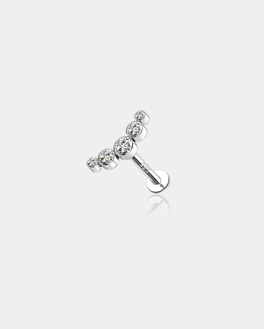 Arc CZ Internally Threaded S925 Helix Stud