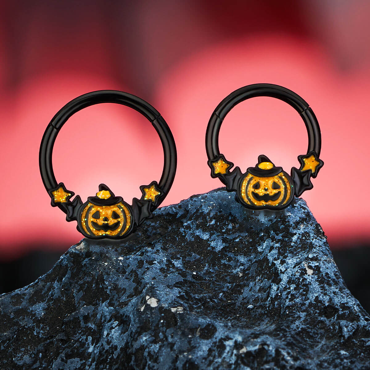 Wacky Halloween Pumpkin Segment Septum Ring